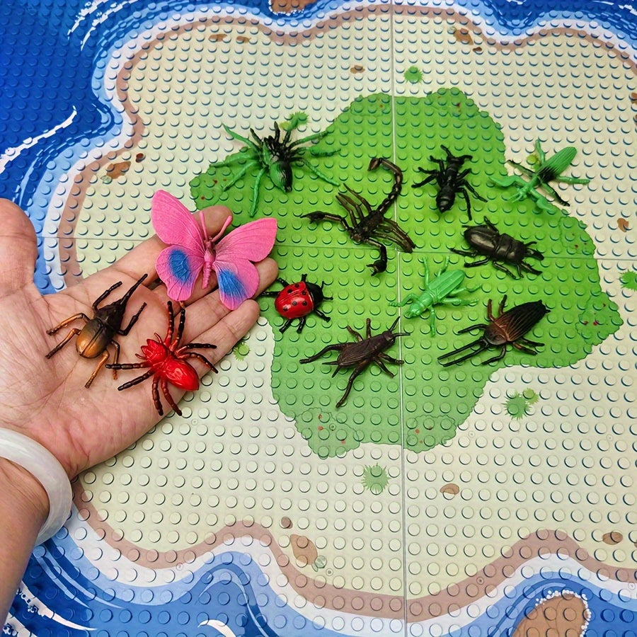 12pcs Mini Insect Animal Set Simulation Educational Puzzle Novelty Toy