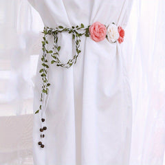 Vintage Flower Wreath Sash Belt Bohemian Dress
