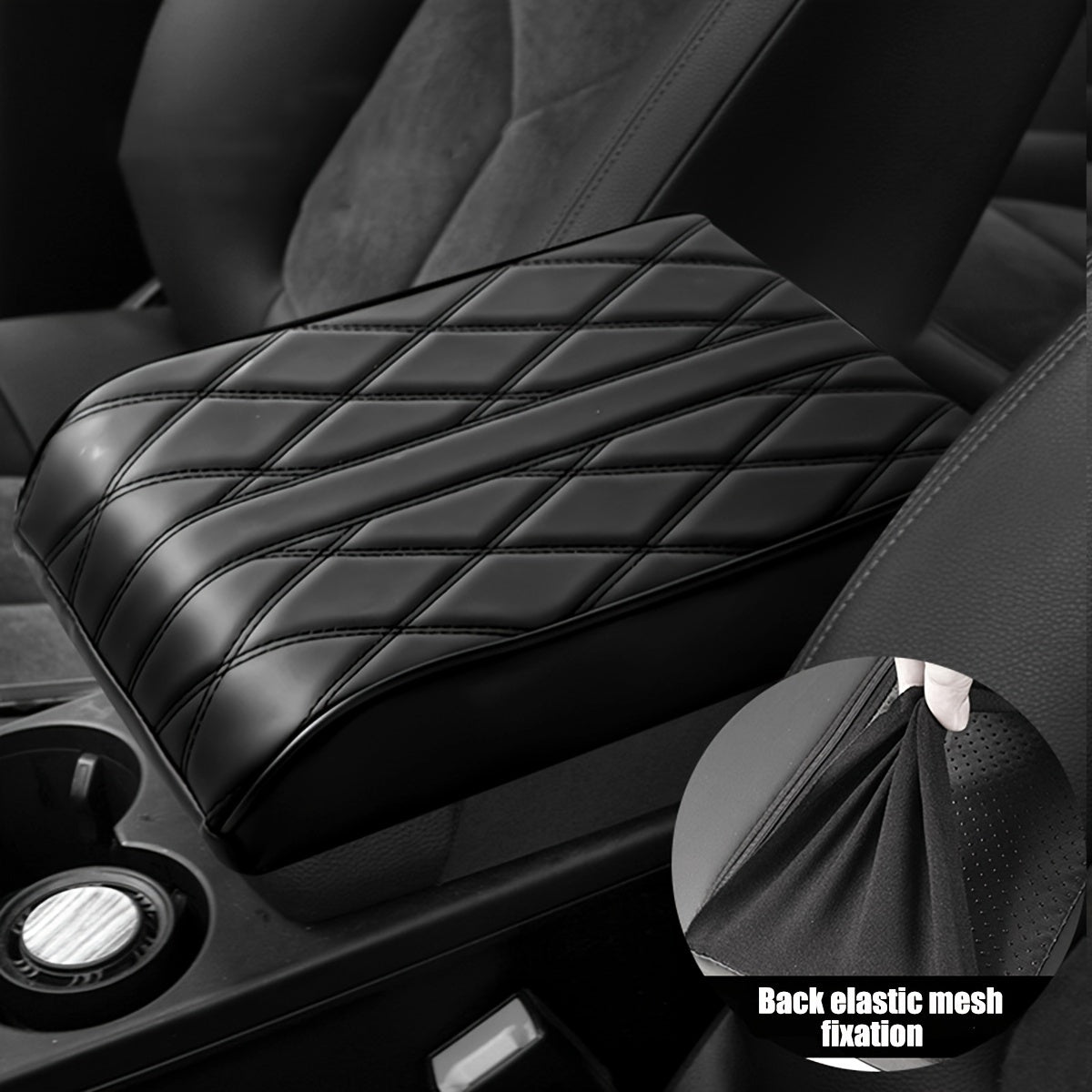 Car Armrest Heightening Pad PU Leather Universal Memory Cotton Armrest Box Pad
