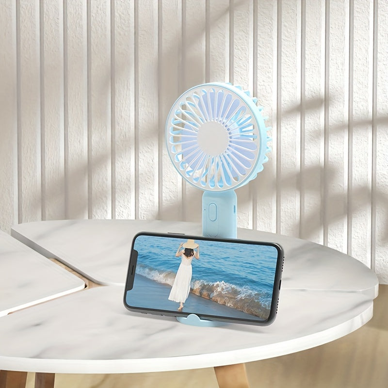 Handheld Small Fan Silent Desktop With Mobile Phone Holder Fan