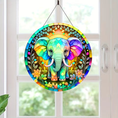 3D Elephant Stained Glass Ornament - Home Decor Gift