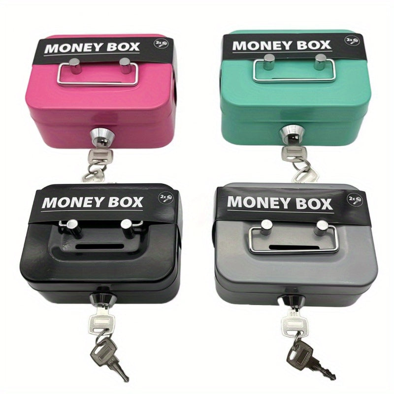 Stainless Steel Lockable Piggy Bank with Key Lock for Cash Coins & Valuables