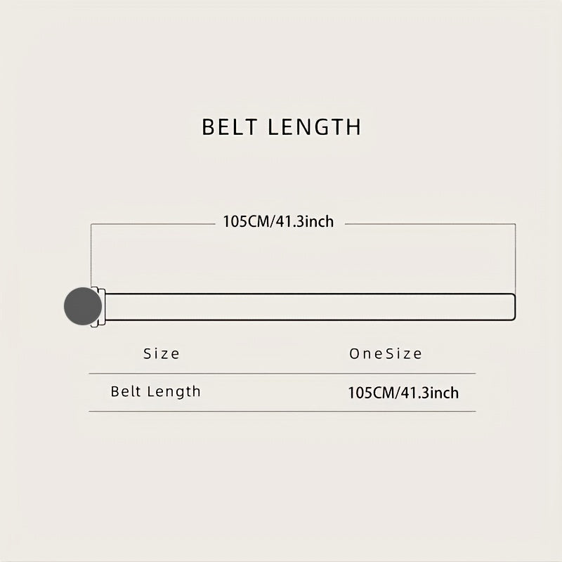 Solid Casual Belt Classic Round Buckle Unisex Jeans Pants Belt