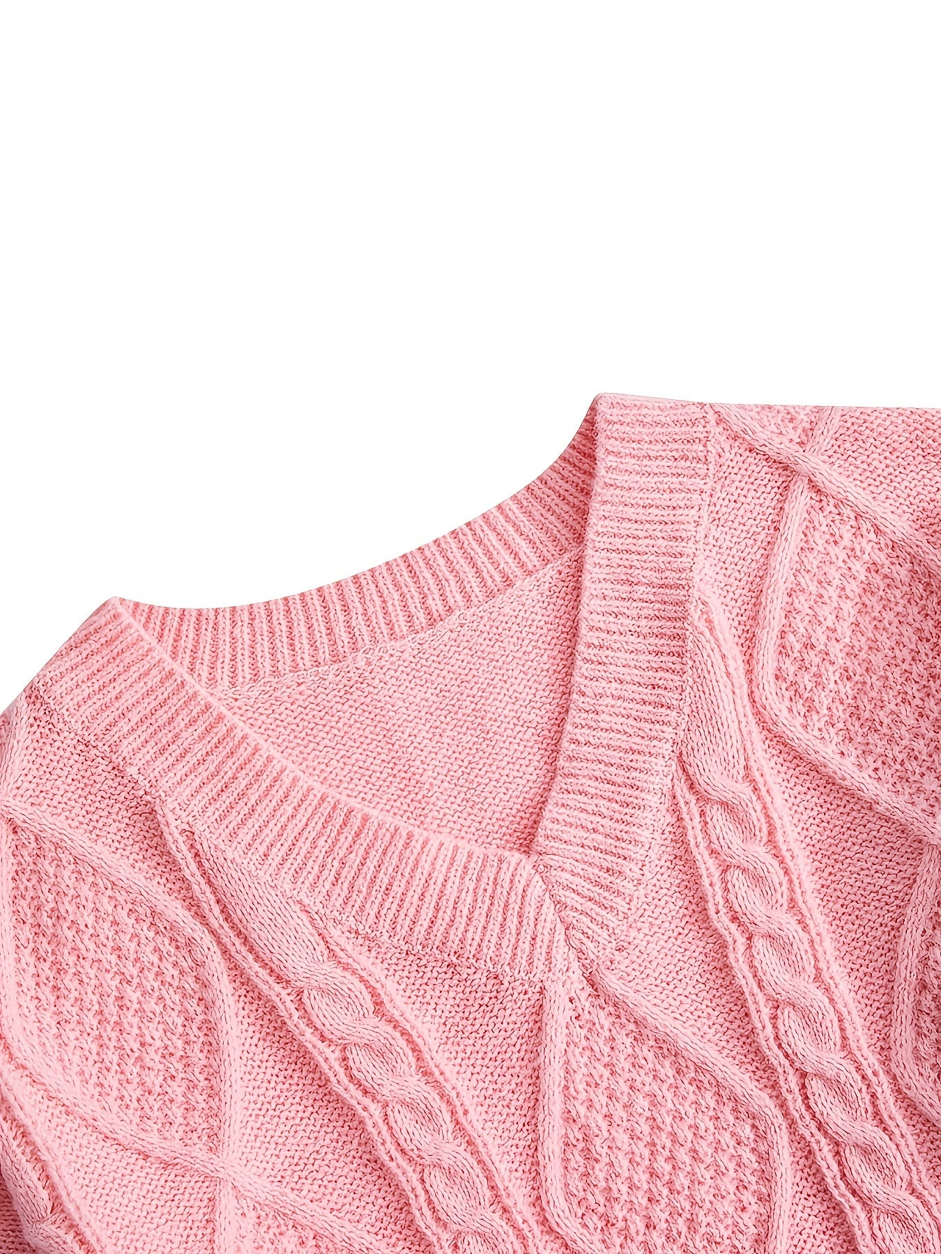 V Neck Long Sleeve Pullover Sweater