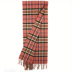 Warm Plaid Scarf Retro Fringed Scarf for Outdoor
