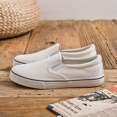 Women's Canvas Slip on Casual Shoes Low Top Round Toe Flat Walking Sneakers