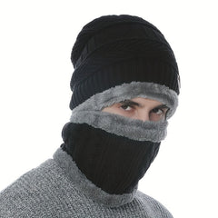 Winter Fishing Hat And Scarf Set Ear Protection Knitted Hat