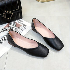 Women's Ballet Flat Shoes Square Toe Non Slip Loafers