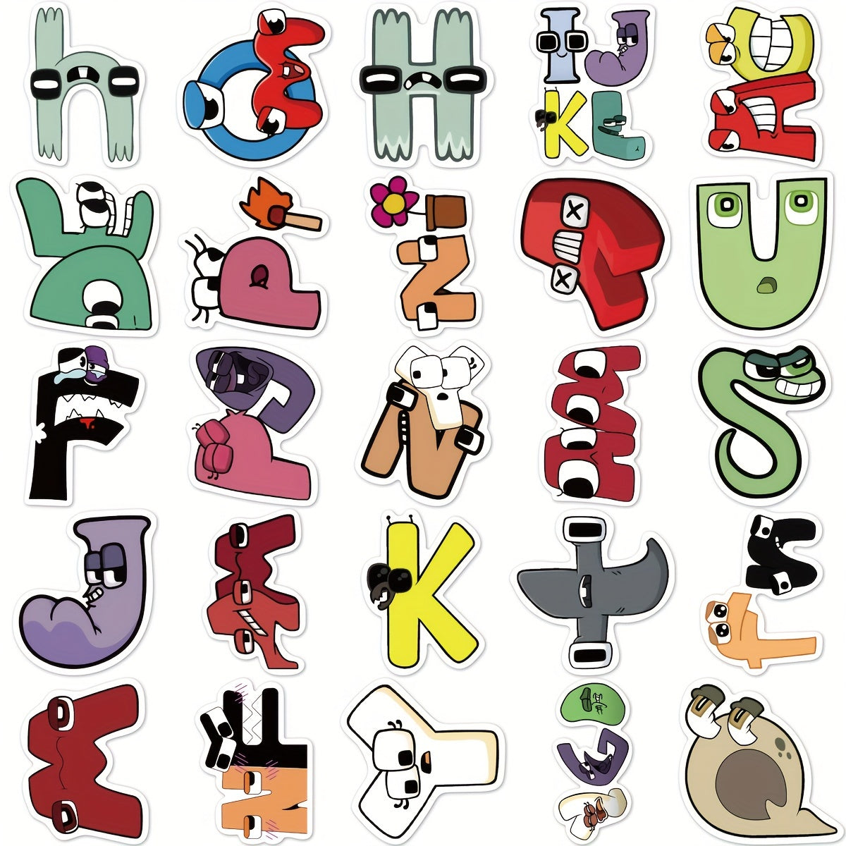 52 Sheets Letter Sticker for Phone Case DIY Decorative Sticker