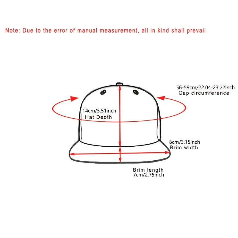 Men's Flat Brim Adjustable Baseball Hat