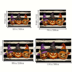 HAPPY HALLOWEEN Pumpkin Kitchen Rug Retro Halloween Carpet