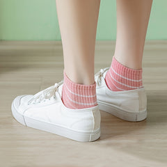 10 Pairs Striped Plaid Socks Breathable Ankle Socks Women's Stockings