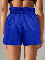 Ruffle Trim Drawstring Shorts for Women