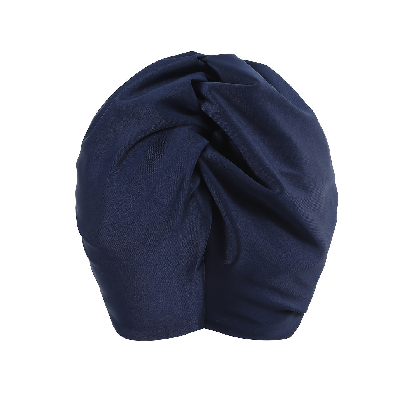 Navy Ruched Swimming Cap for Women
