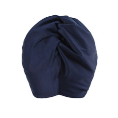 Navy Ruched Swimming Cap for Women