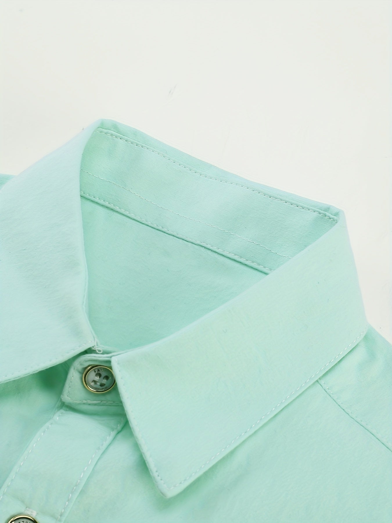 Kids Uniform Shirt Button Short Sleeve Pure Cotton Shirt Boys Girls School Unifo