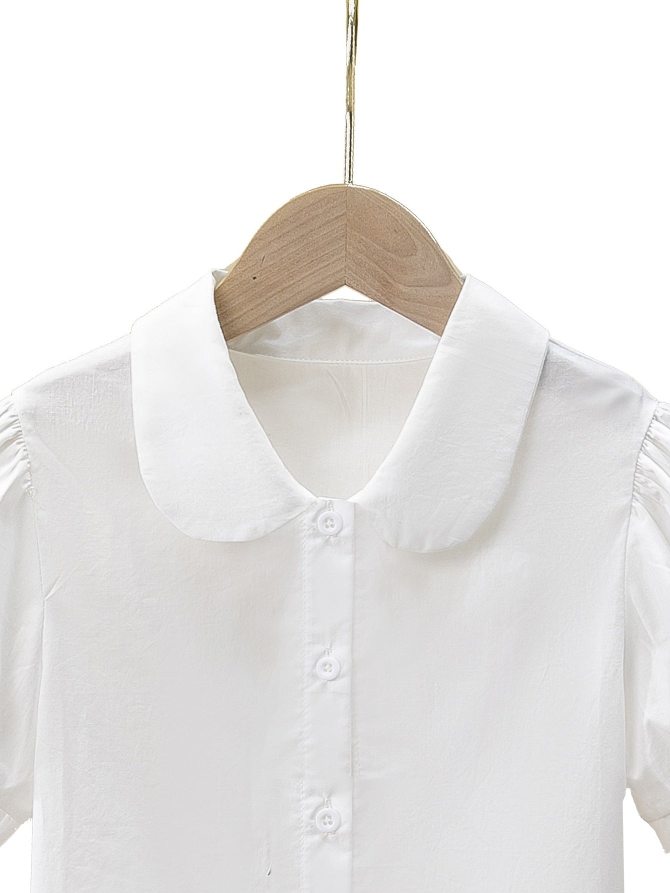 Girls Preppy Round Collar Shirt School Uniform Top