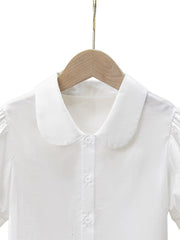 Girls Preppy Round Collar Shirt School Uniform Top