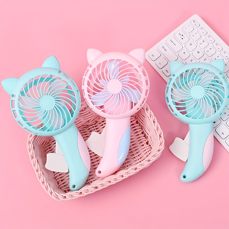 Manual Press Mini Fan Cat Portable Fan Handheld Summer Accessory Cooling Fan