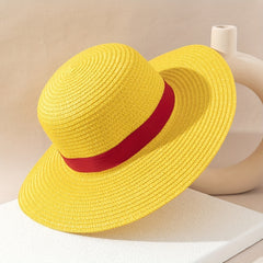 Straw Hat Breathable Wide Brim Sun Protection Bucket Hat