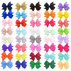 40pcs Baby Girl Bowknot Hair Clips - Assorted Colors