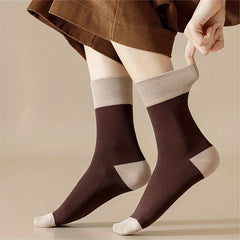 5 Pairs Thermal Winter Socks Soft & Comfy Crew Socks Stylish Multicolor