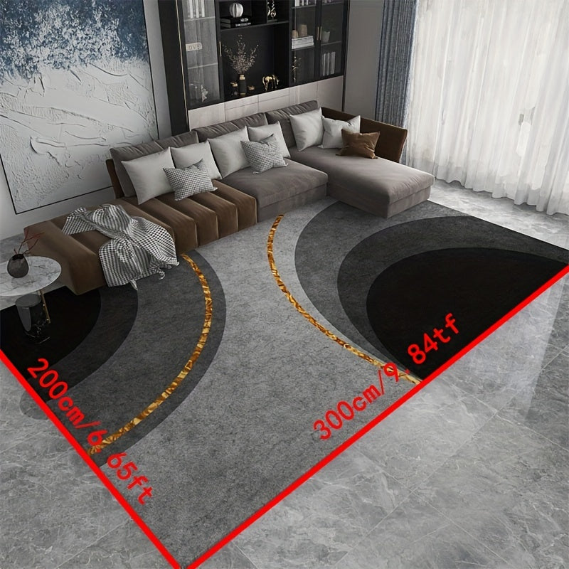 Modern Abstract Geometric Area Rug Non Shedding Grey Floor Carpet