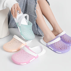 Women's Candy Clogs Hollow Out Closed Toe Slide Shoes