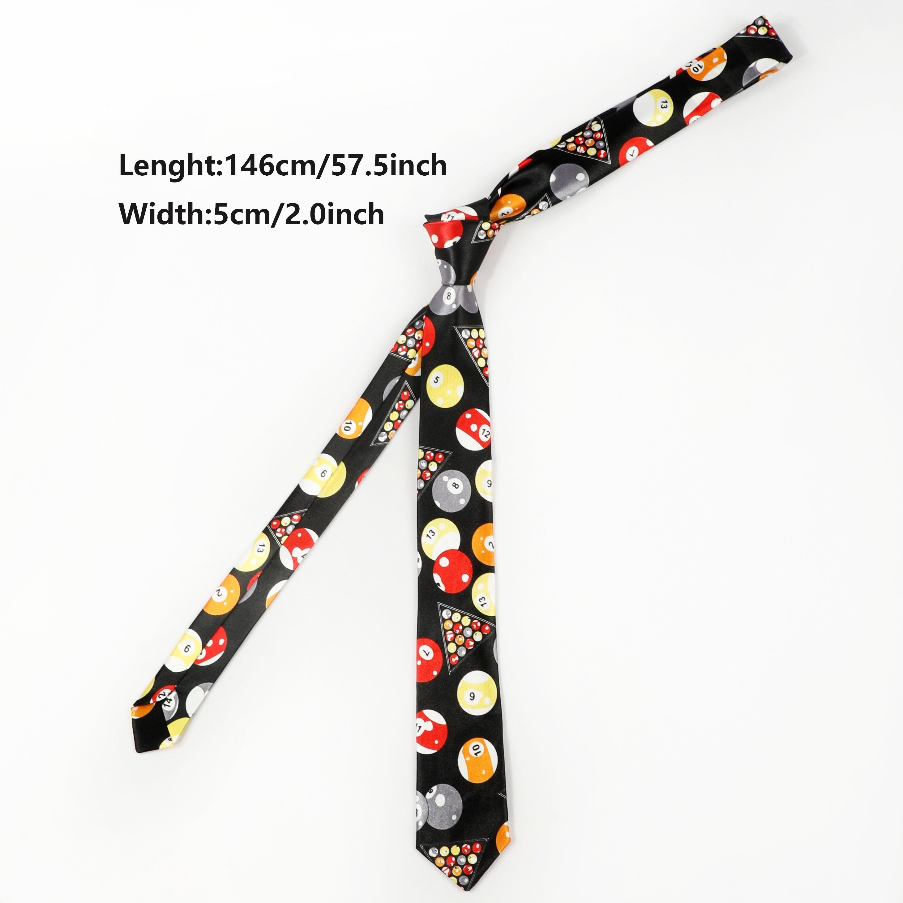 Men's Funny Billiards Pattern Tie Daily Neckties