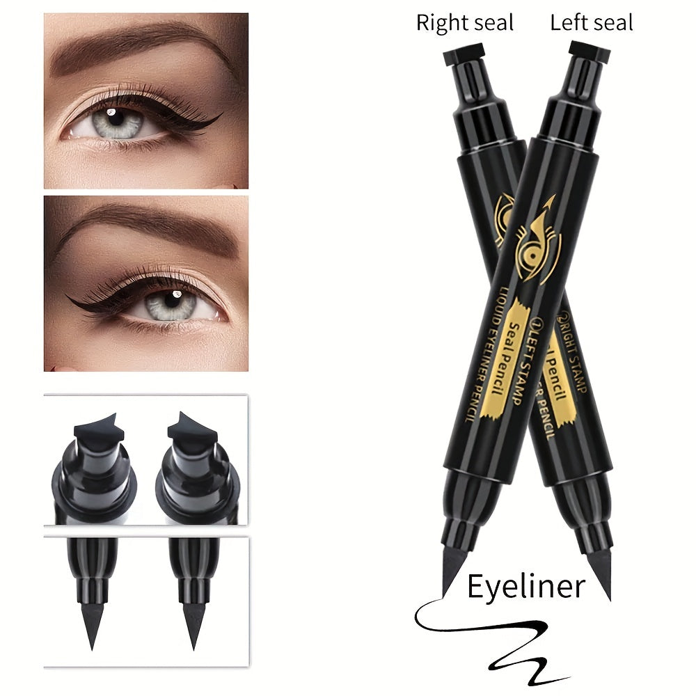 Waterproof Double Headed Eyeliner Pen for Left and Right Wings