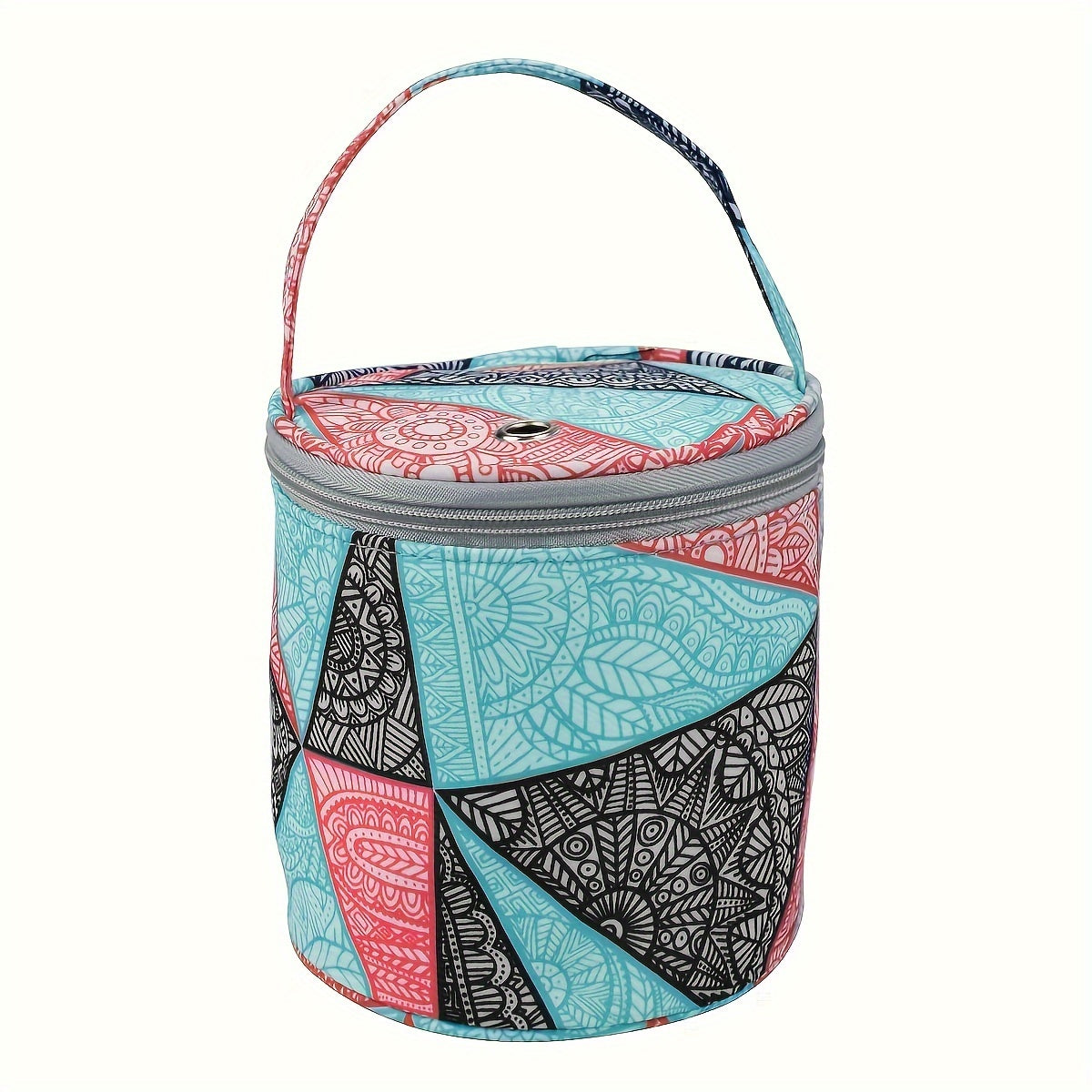 Wool Yarn Storage Bag Decorative Printed Cylindrical Knitting Yarn Storage