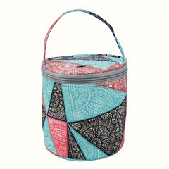 Wool Yarn Storage Bag Decorative Printed Cylindrical Knitting Yarn Storage