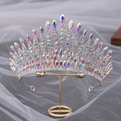 Red Crystal Crowns Rhinestone Tiara Headpiece Girls Bridal Wedding