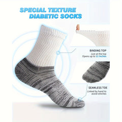 4 Pairs Bamboo Diabetic Ankle Socks Non Binding Top Women Men