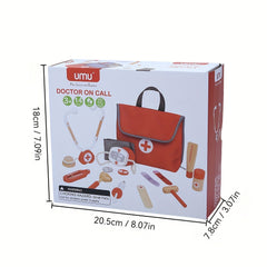 14pcs Doctor Playset Wooden Pretend Surgery Kit for Kids Role Play