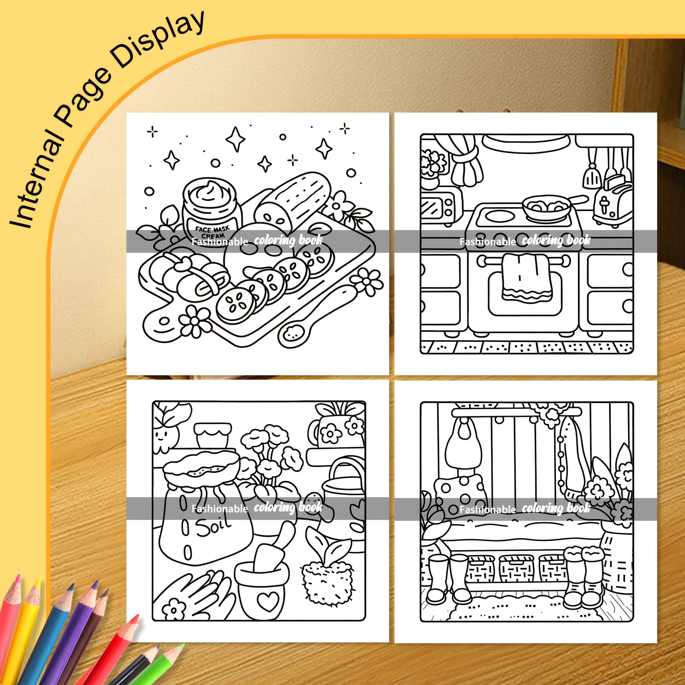 Cozy Girl Coloring Book for Adults - 24 Pages of Colorful Patterns