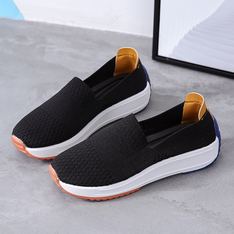 Women's Casual Sneakers Flying Woven Slip on Loafers