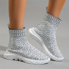 Women's High Top Sock Boots Slip On Ankle Boots