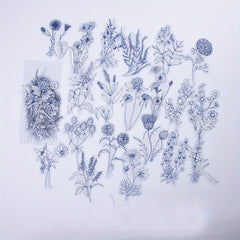 40 Pcs Plant Flower PET Sticker Pack Waterproof Decorative