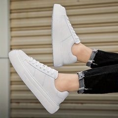 Men's Platform Lace-up Sneakers Chunky Skate Shoes