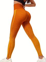 Seamless Gradient Leggings Sports Fitness Yoga Running Pants