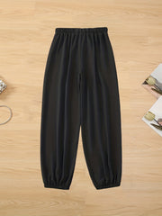 Drawstring Waist Wide Leg Pants Pocket Casual Pants