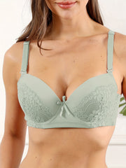 2pcs Lace Push Up Bras Comfy & Breathable Intimates Women's Lingerie