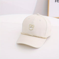 Kids Sunshade Casual Baseball Cap with Artificial Diamond