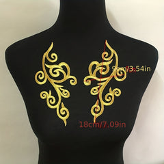 Golden & Silvery Ethnic Embroidery Applique Patches for Dress & Bags