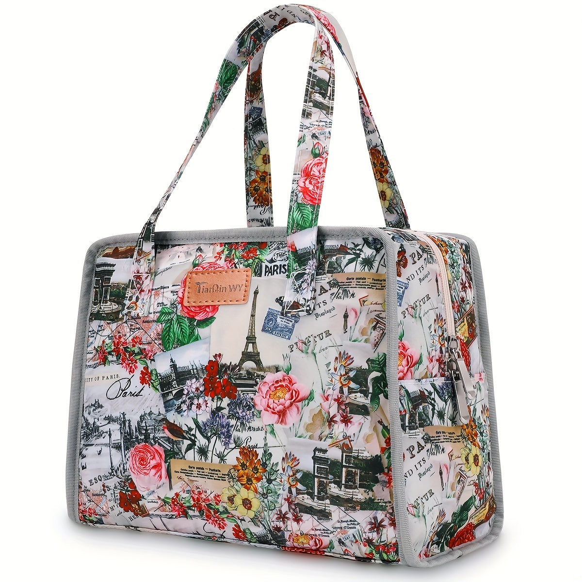 Portable Insulated Picnic Bag Floral Print Keeps Food Fresh