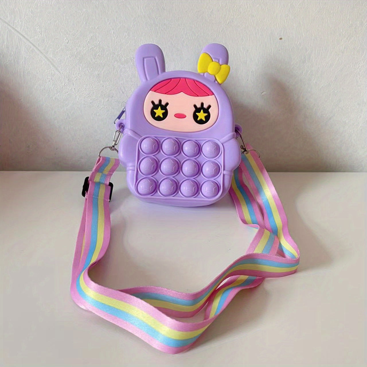 Cartoon Silicone Rabbit Ear Bow Messenger Bag