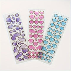 Love Heart Golden Edge Transparent Bubble Sticker DIY Decoration