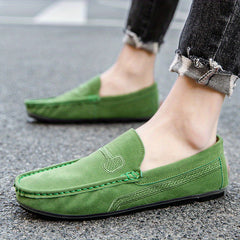 Men's Stitched Loafer Shoes Rubber Sole Slip On