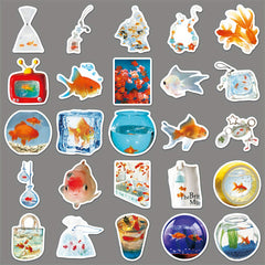 50pcs Ocean Stickers Summer Beach Fish Sea Animals Cartoon Vinyl Waterproof